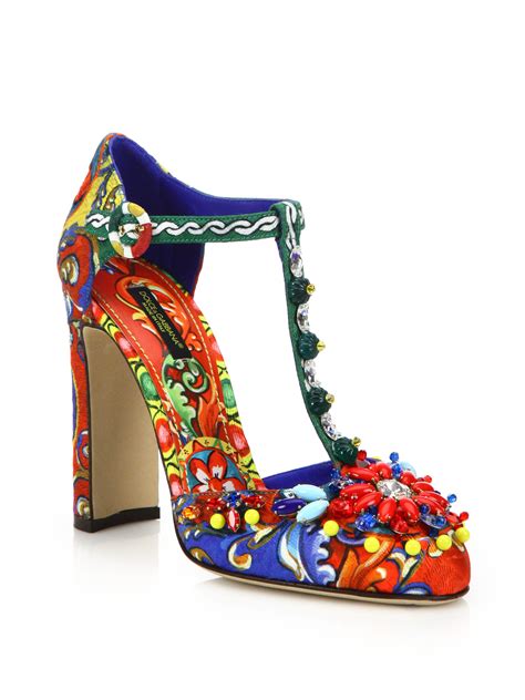 dolce gabbana floral shoes embellishments|dolce and gabbana colorful shoes.